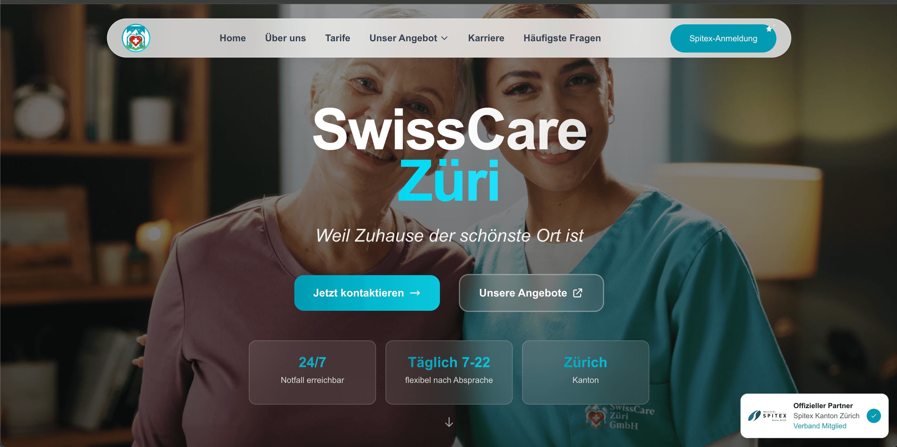 swisscare-zueri.ch, Referenzprojekt der SEO Agentur Hamburg, Top-Rankings bei Google für relevante Suchbegriffe